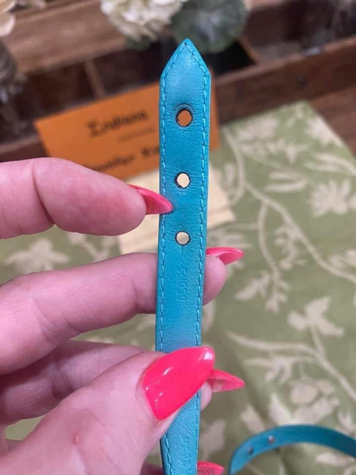 Lockit Double Wrap Bracelet in monogram & turquoise