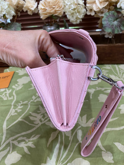 New Wave Calf Leather Long Wallet Wristlet