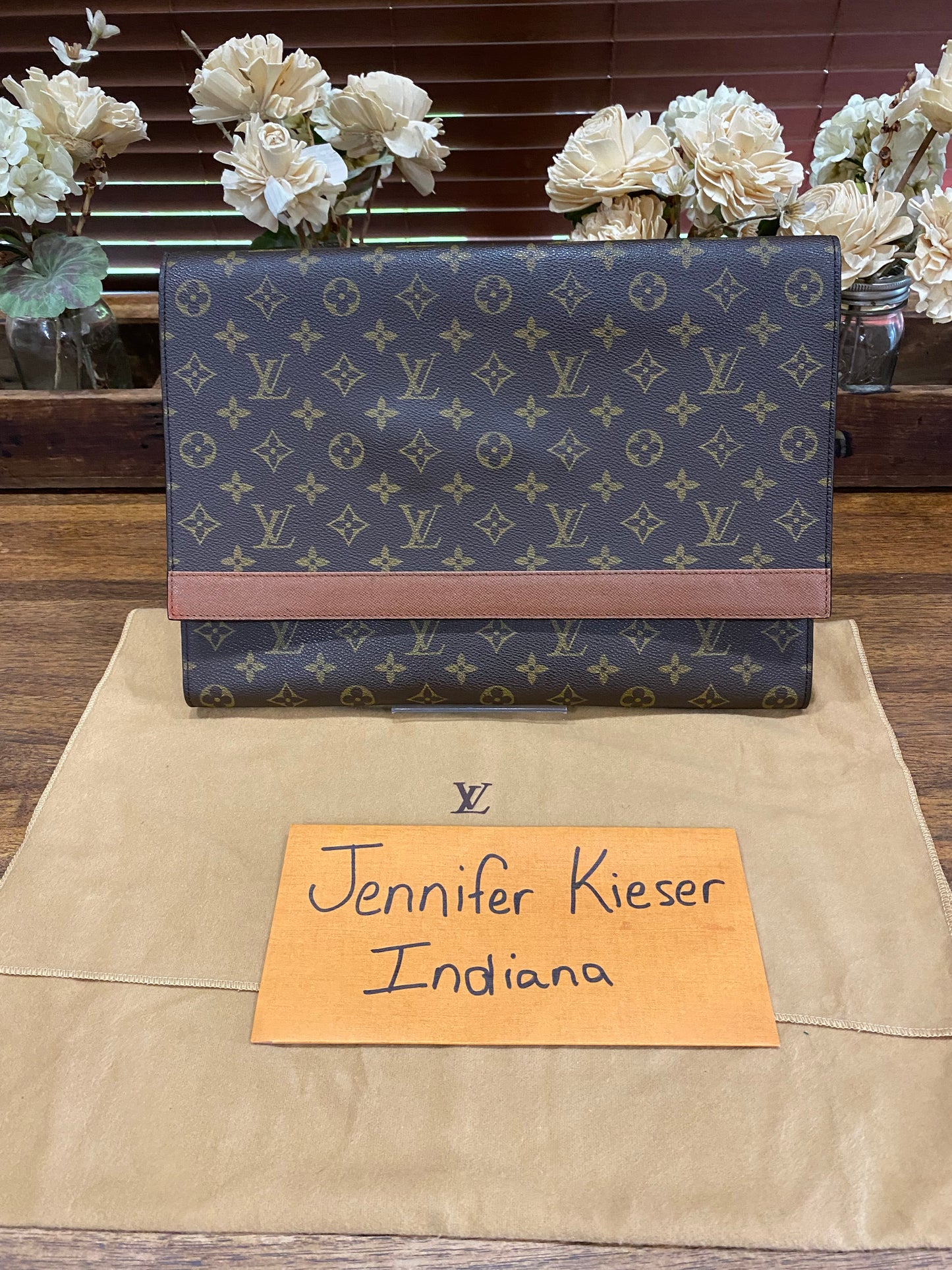 Vintage Porte Document Business Envelope Clutch
