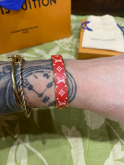 Monogram Jonck Wild Bangle Cuff Bracelet (red)