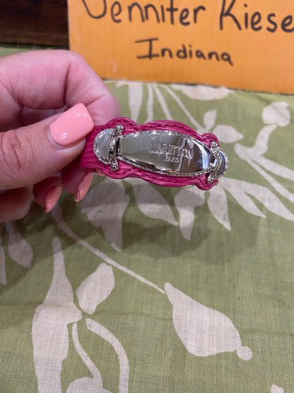 Pink EPI Leather Bracelet