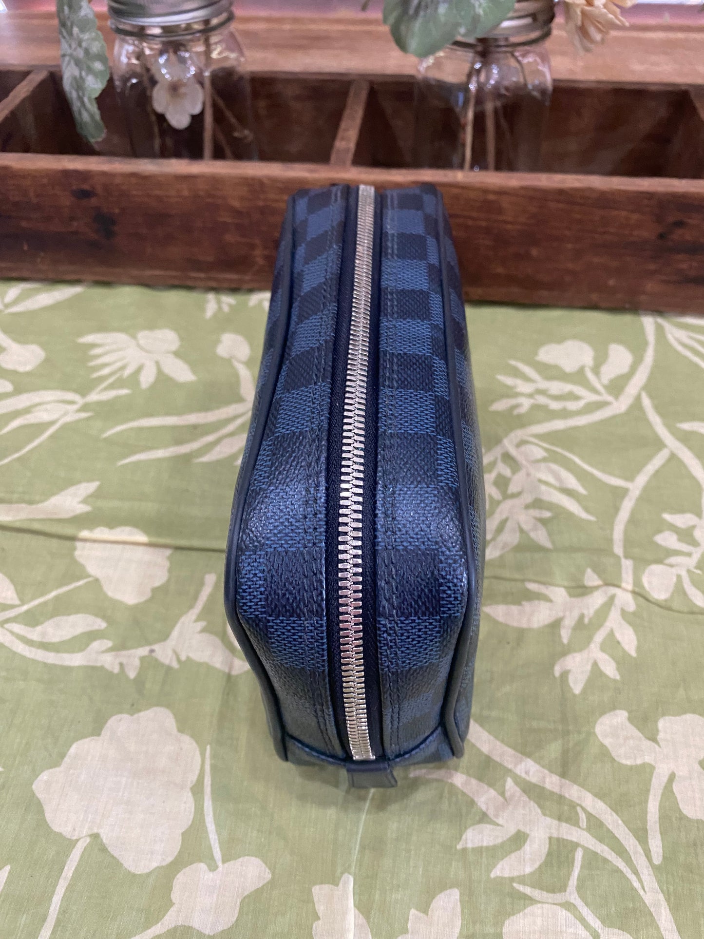Cobalt Damier Toiletry Pouch PM