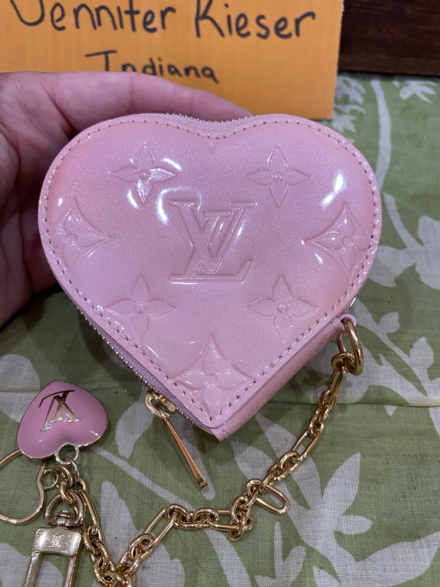 Pink Vernis Heart Coin Purse/Bag Charm