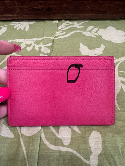 Lockme Credit Card Holder (Calfskin Pink Leather)