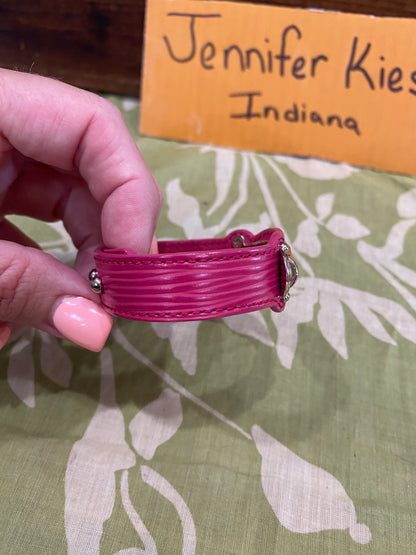 Pink EPI Leather Bracelet