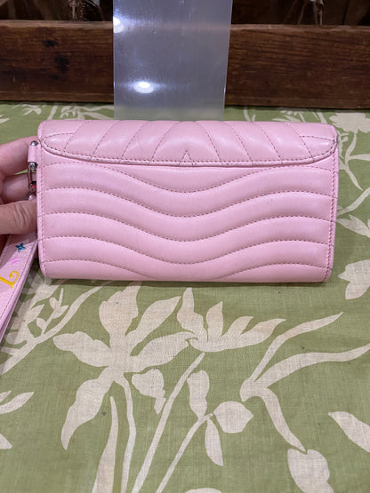 New Wave Calf Leather Long Wallet Wristlet