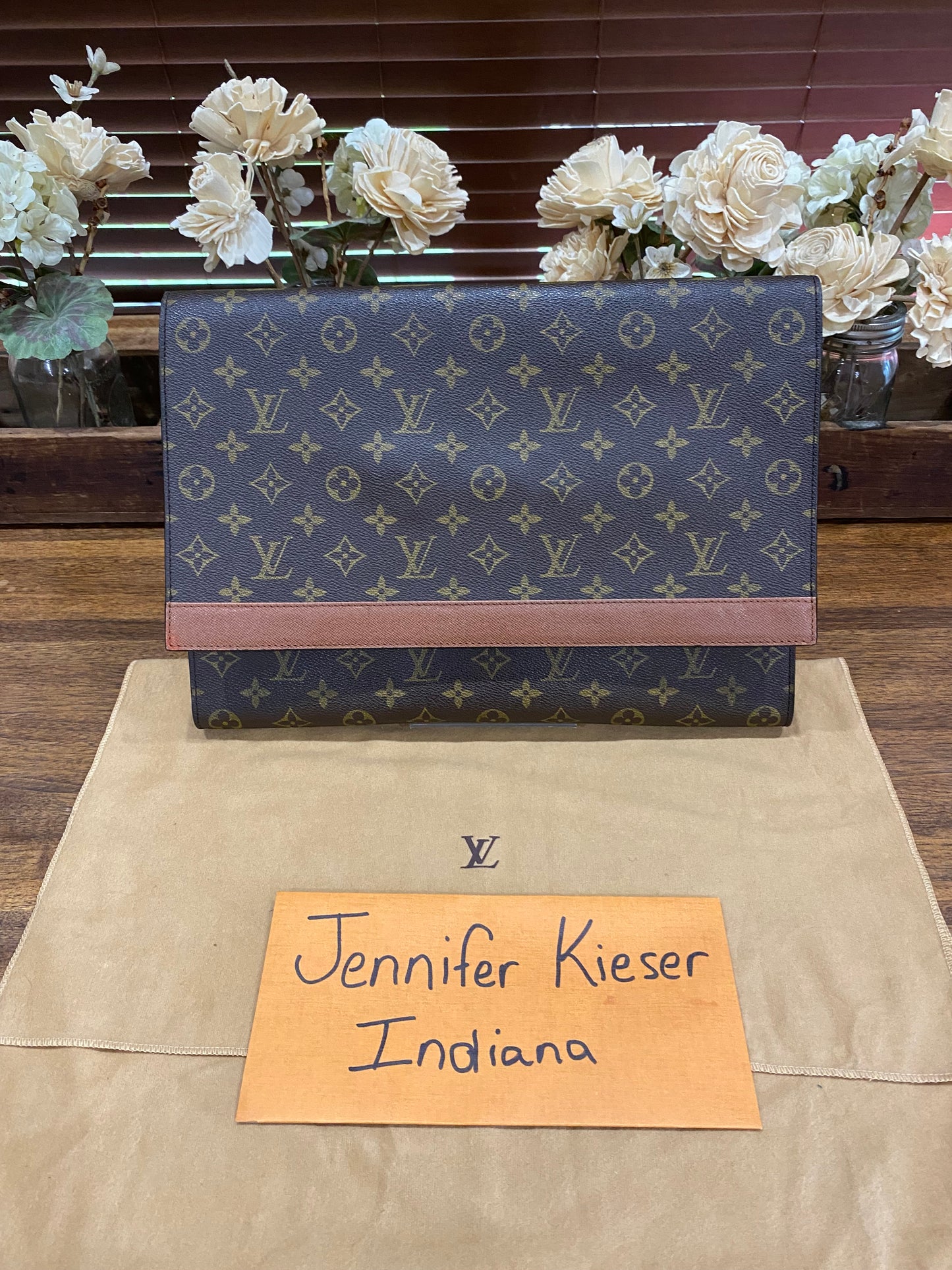 Vintage Porte Document Business Envelope Clutch