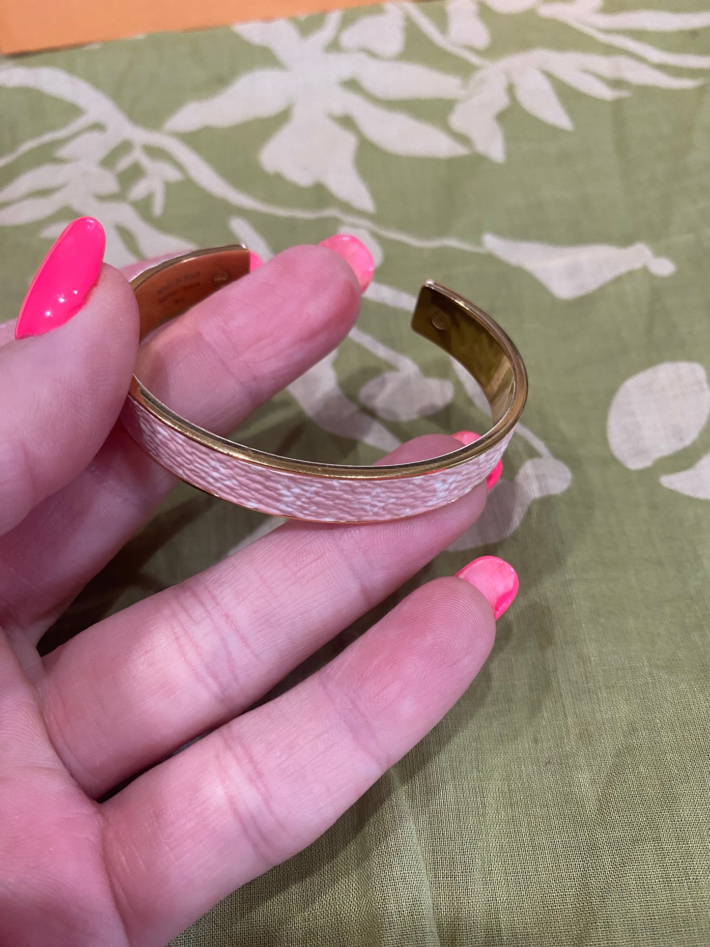 Pink Monogram Jonck Wild Bangle Cuff Bracelet
