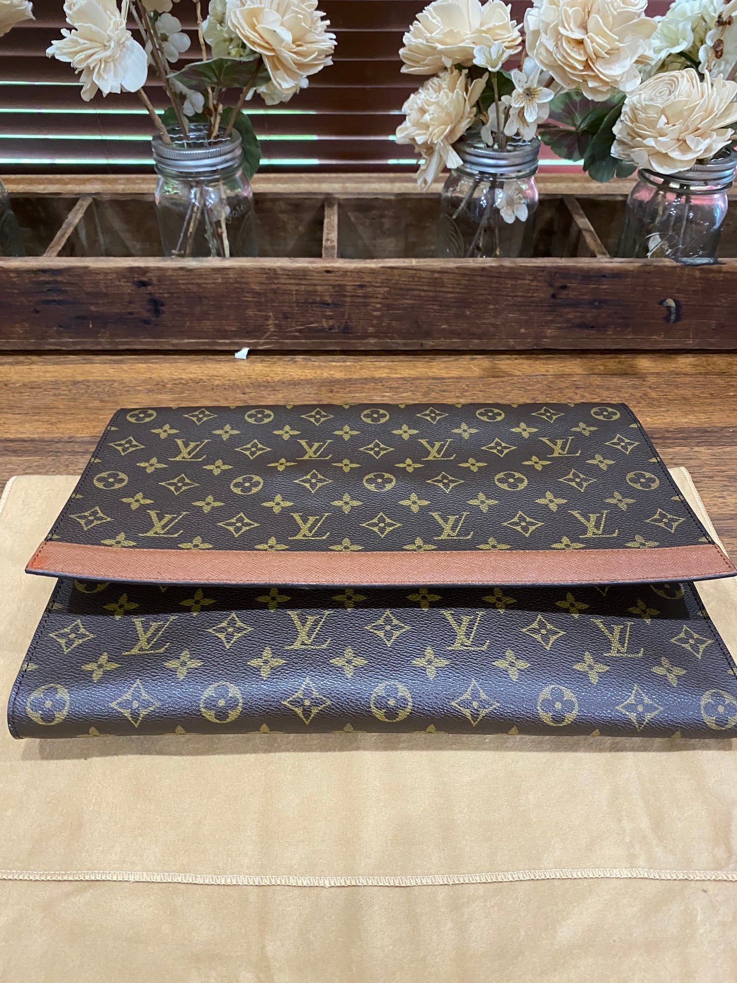 Vintage Porte Document Business Envelope Clutch