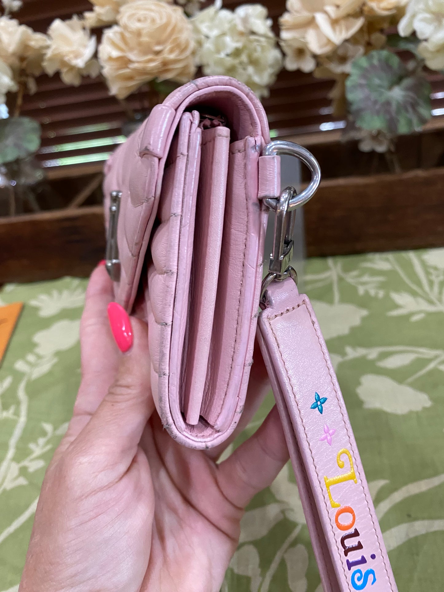 New Wave Calf Leather Long Wallet Wristlet