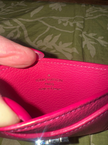 Lockme Credit Card Holder (Calfskin Pink Leather)
