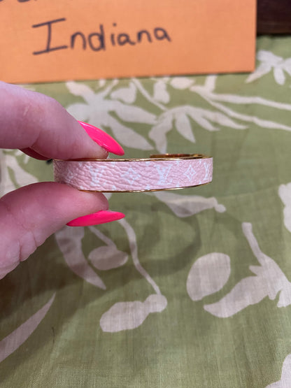 Pink Monogram Jonck Wild Bangle Cuff Bracelet