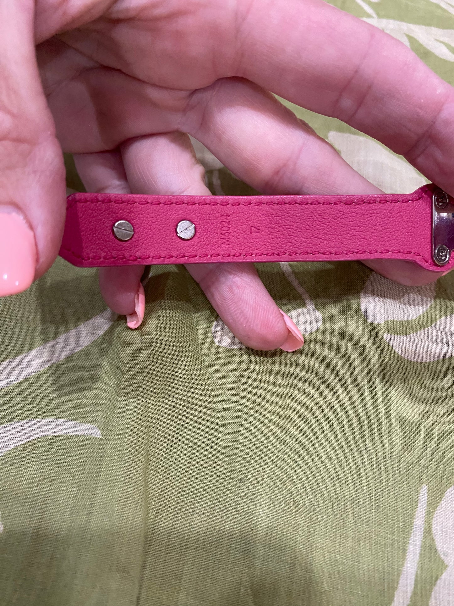 Pink EPI Leather Bracelet