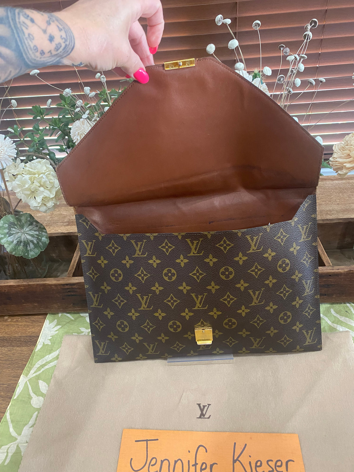 Vintage Poche Plate Envelope Document Clutch