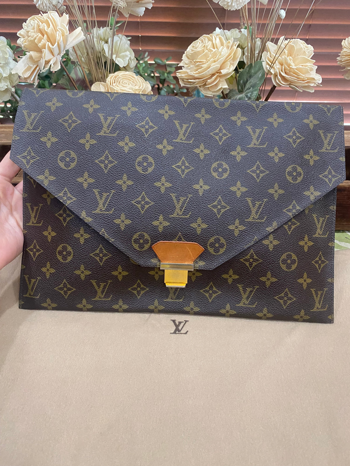 Vintage Poche Plate Envelope Document Clutch