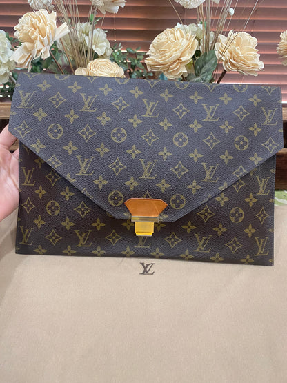 Vintage Poche Plate Envelope Document Clutch