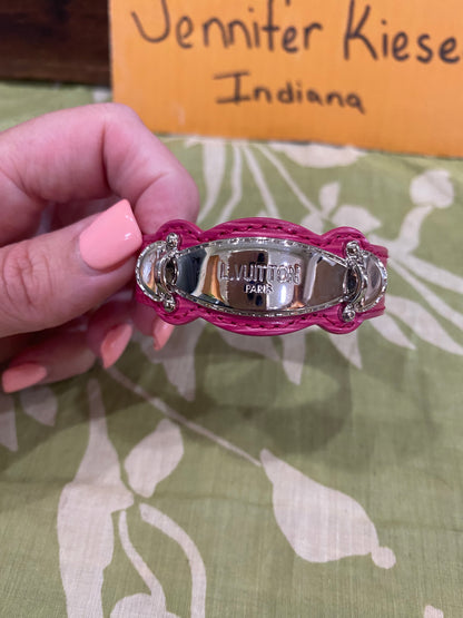 Pink EPI Leather Bracelet