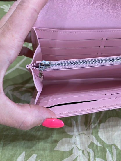 New Wave Calf Leather Long Wallet Wristlet