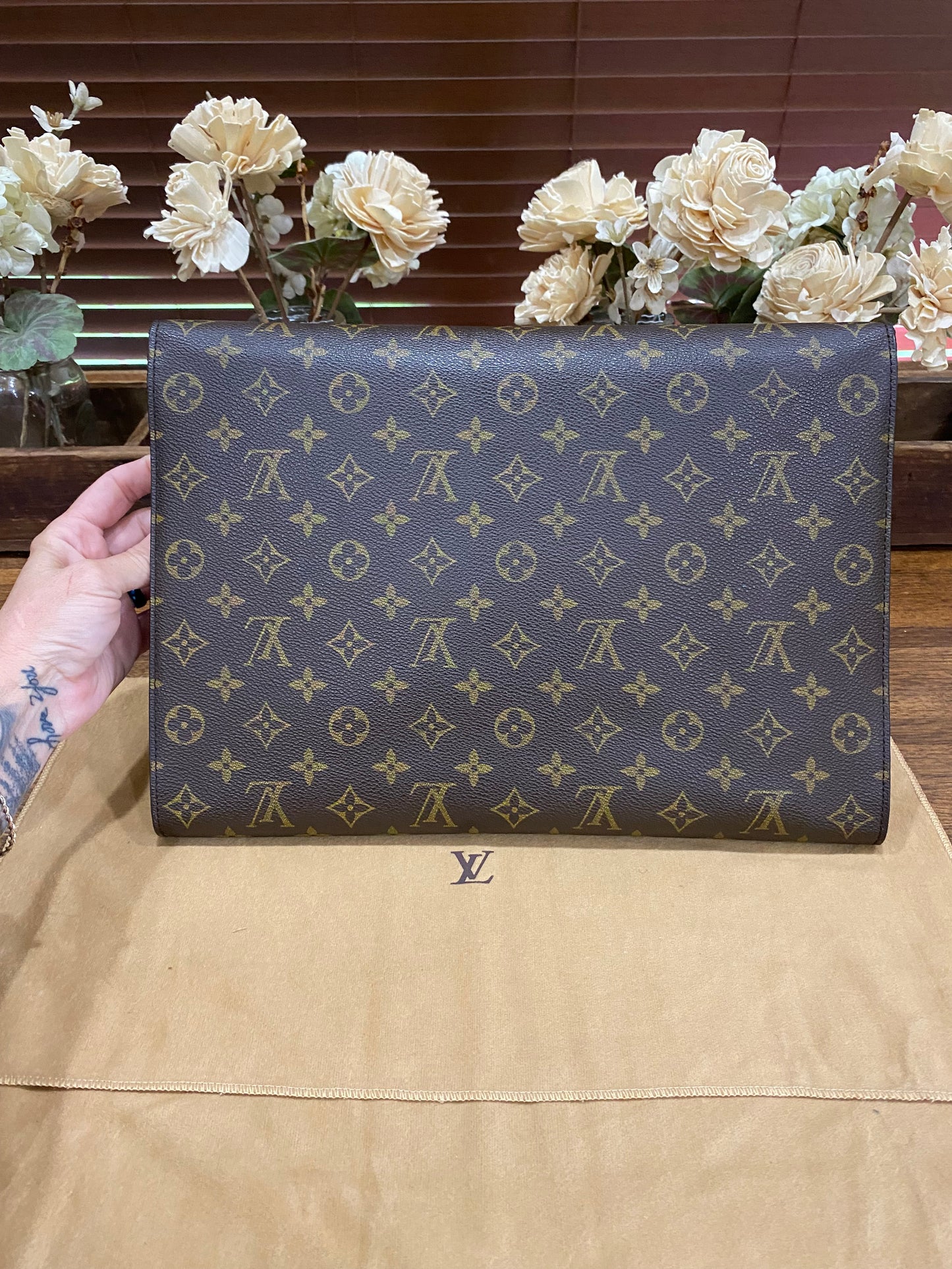 Vintage Porte Document Business Envelope Clutch