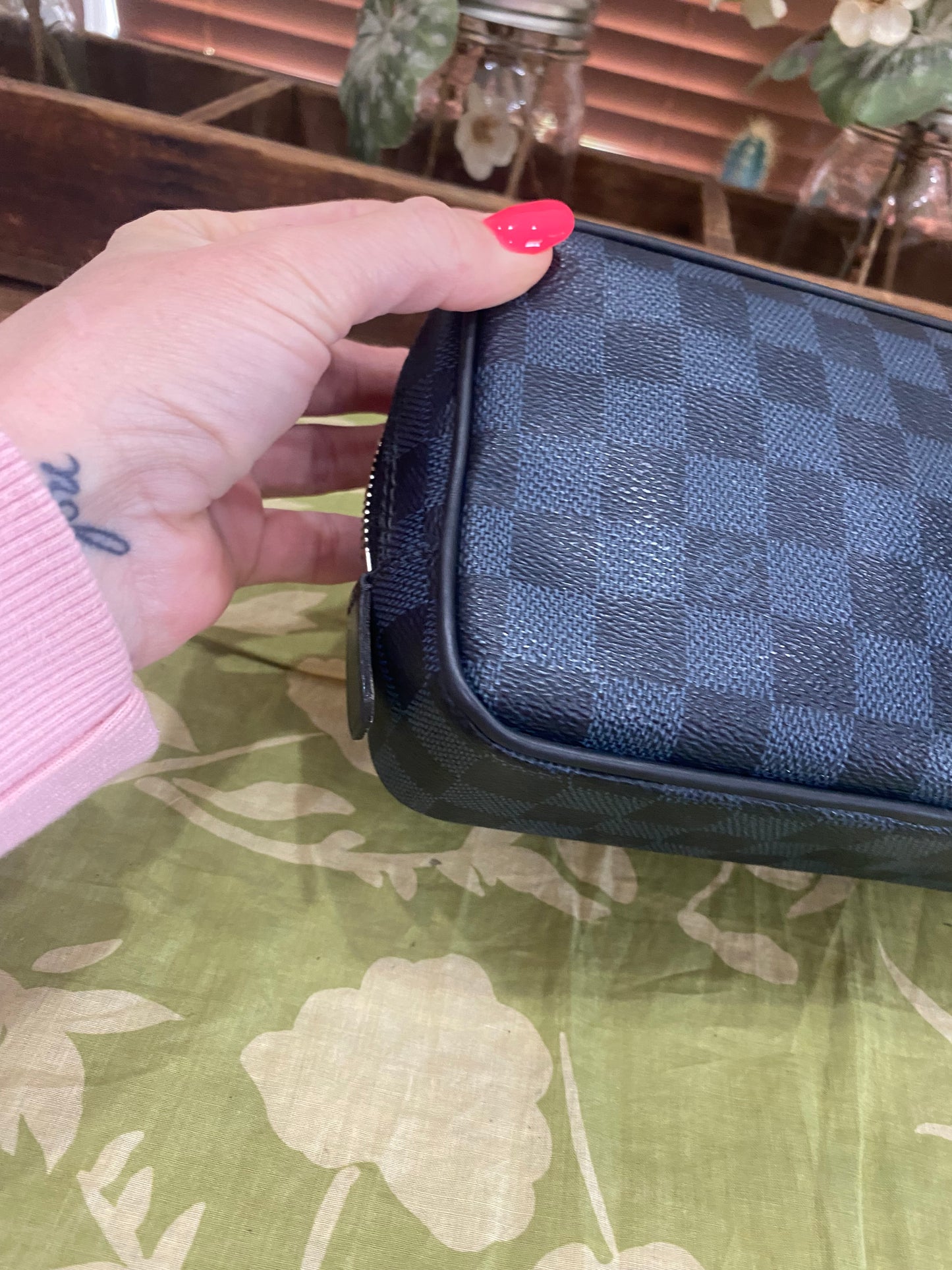 Cobalt Damier Toiletry Pouch PM