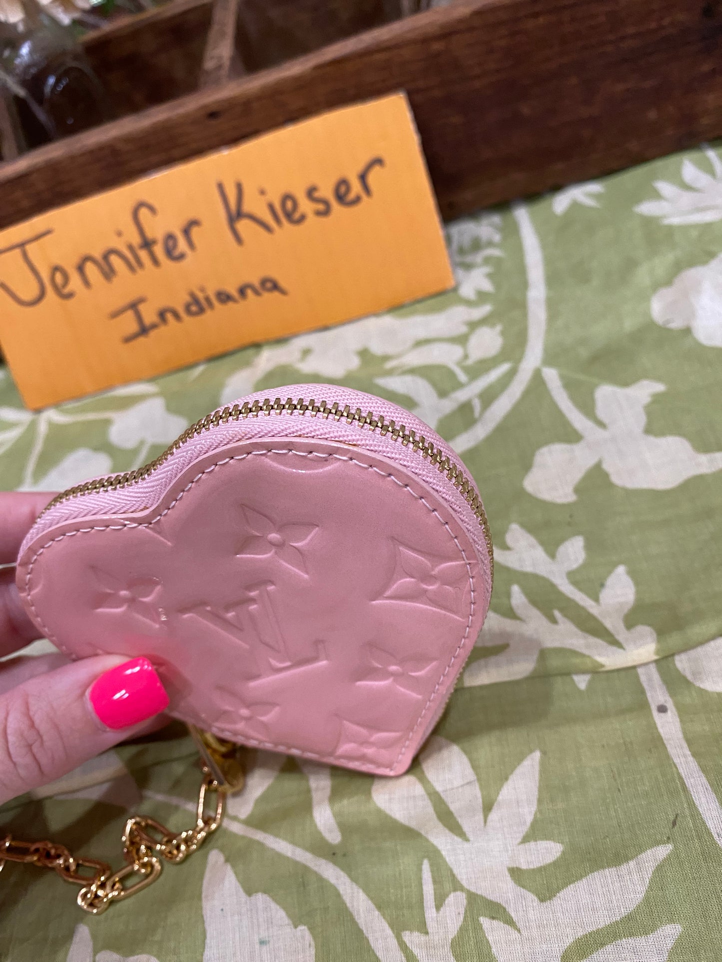 Pink Vernis Heart Coin Purse/Bag Charm