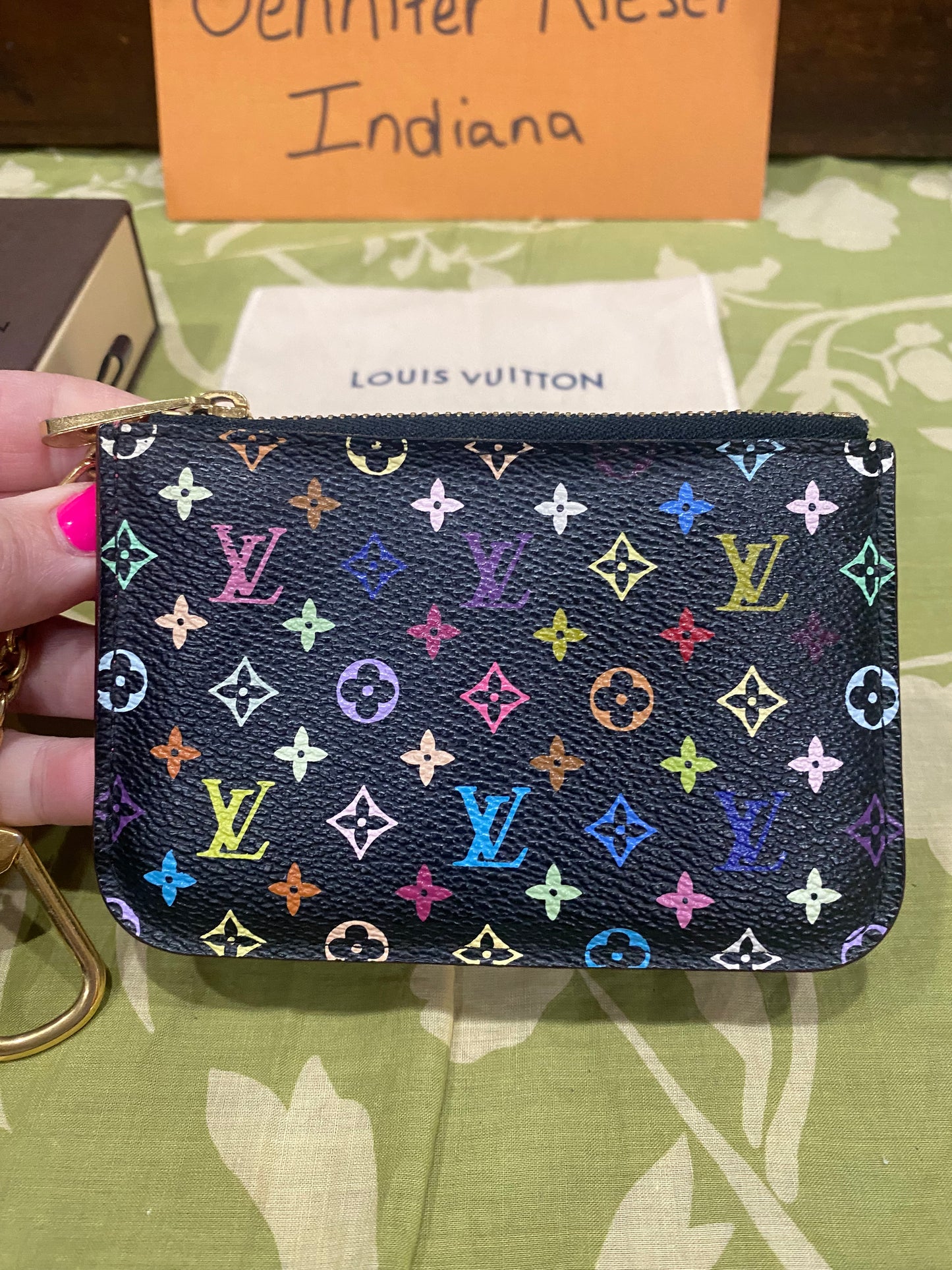 Black Multicolor Pochette Cles NM Key Pouch