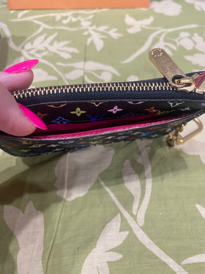 Black Multicolor Pochette Cles NM Key Pouch