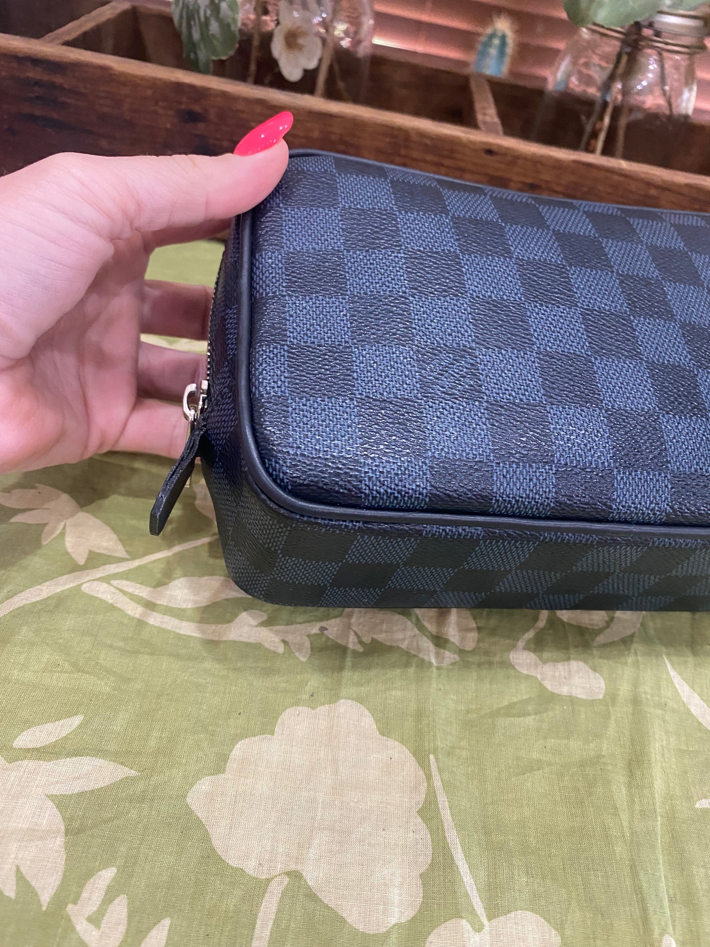 Cobalt Damier Toiletry Pouch PM
