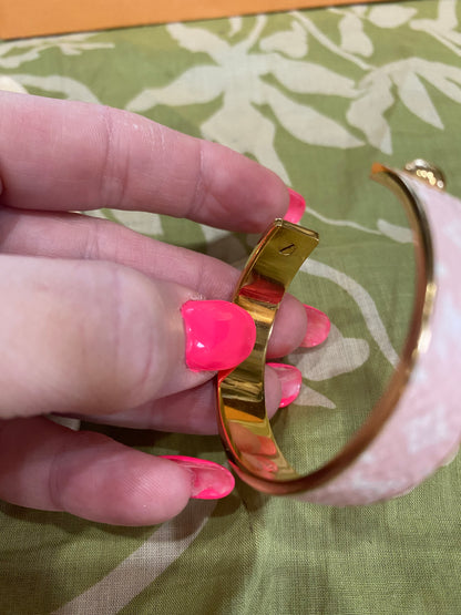 Pink Monogram Jonck Wild Bangle Cuff Bracelet