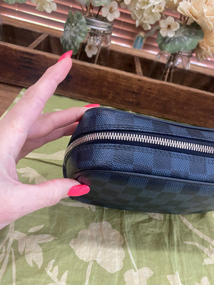 Cobalt Damier Toiletry Pouch PM