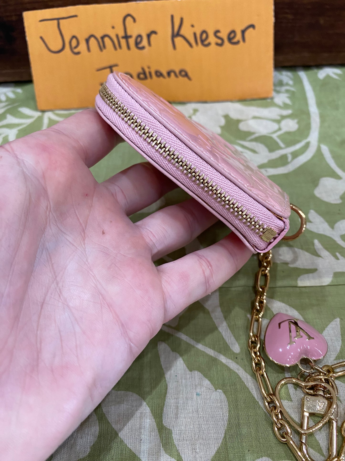 Pink Vernis Heart Coin Purse/Bag Charm