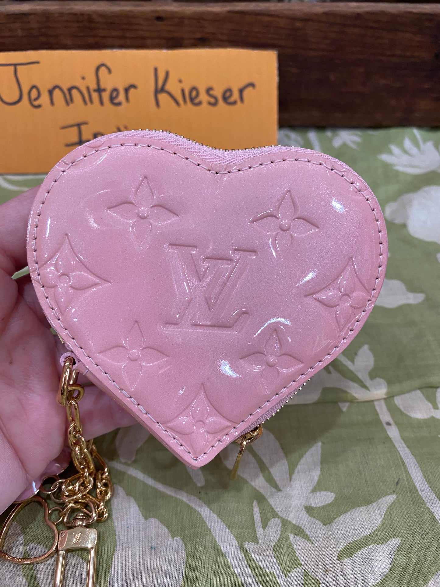 Pink Vernis Heart Coin Purse/Bag Charm