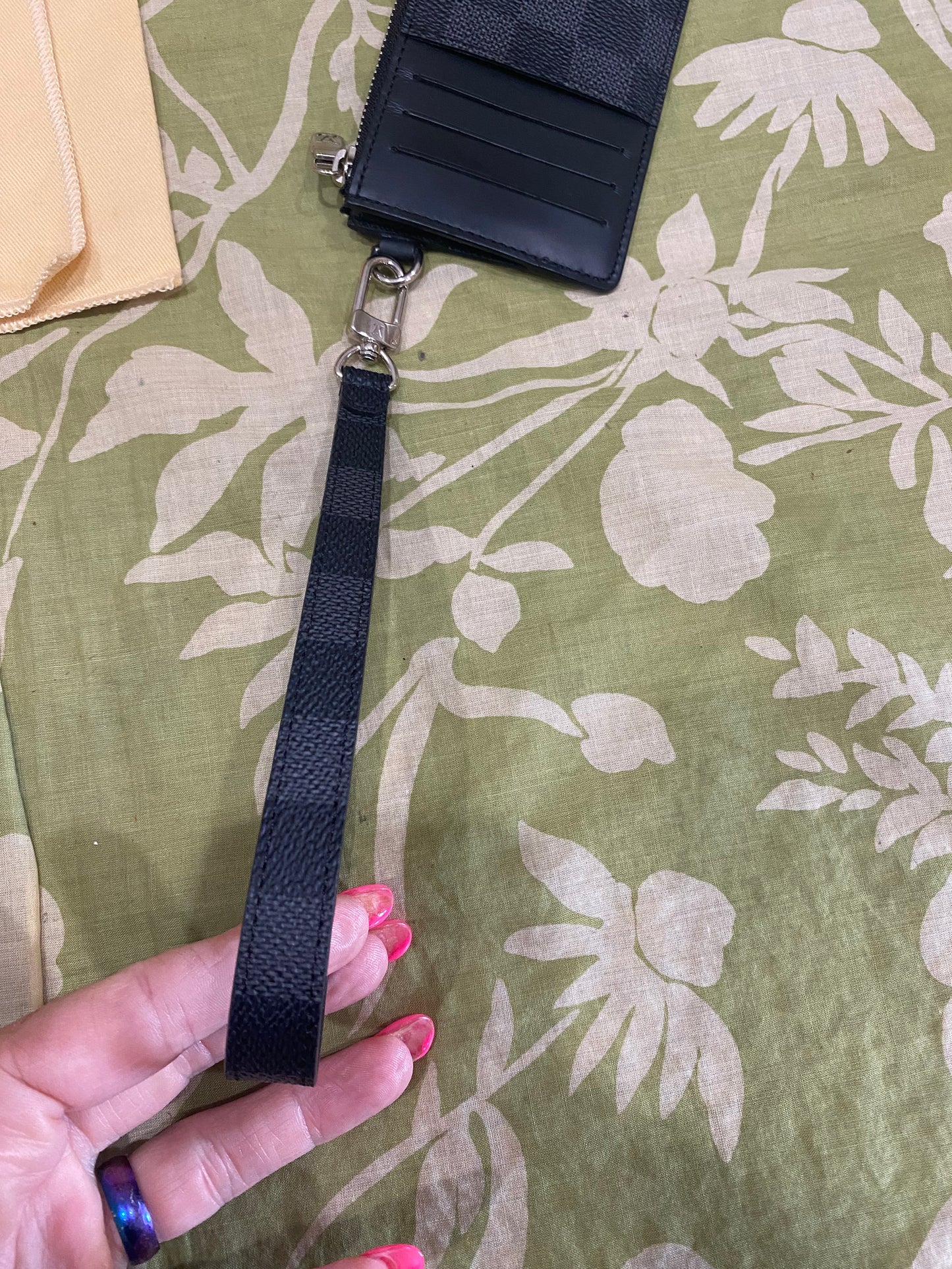 Damier Graphite Card Pouch with Removable Wristlet Strap