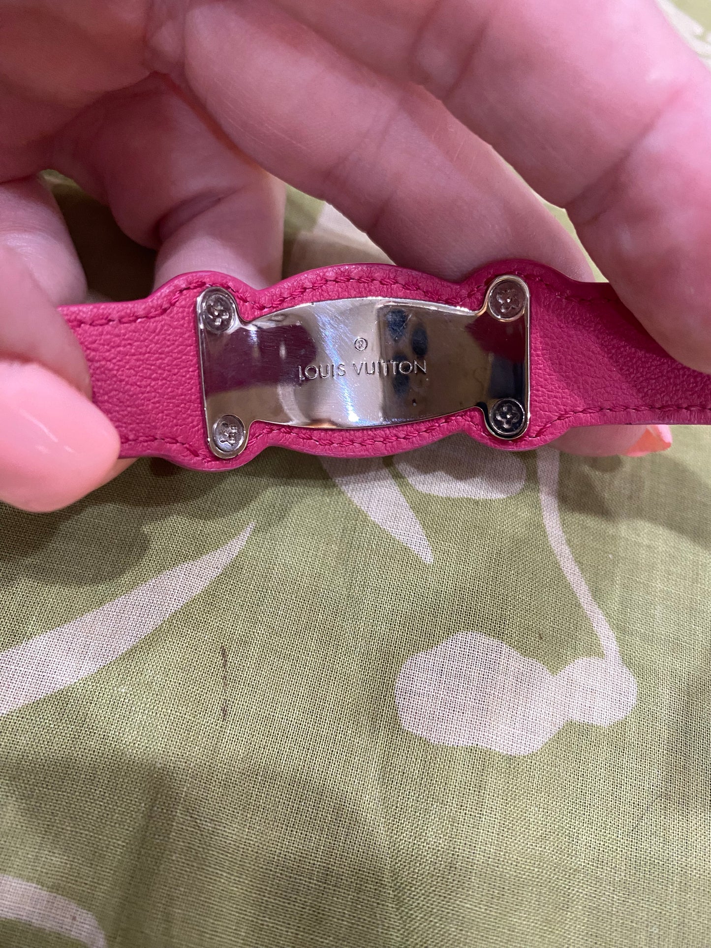 Pink EPI Leather Bracelet