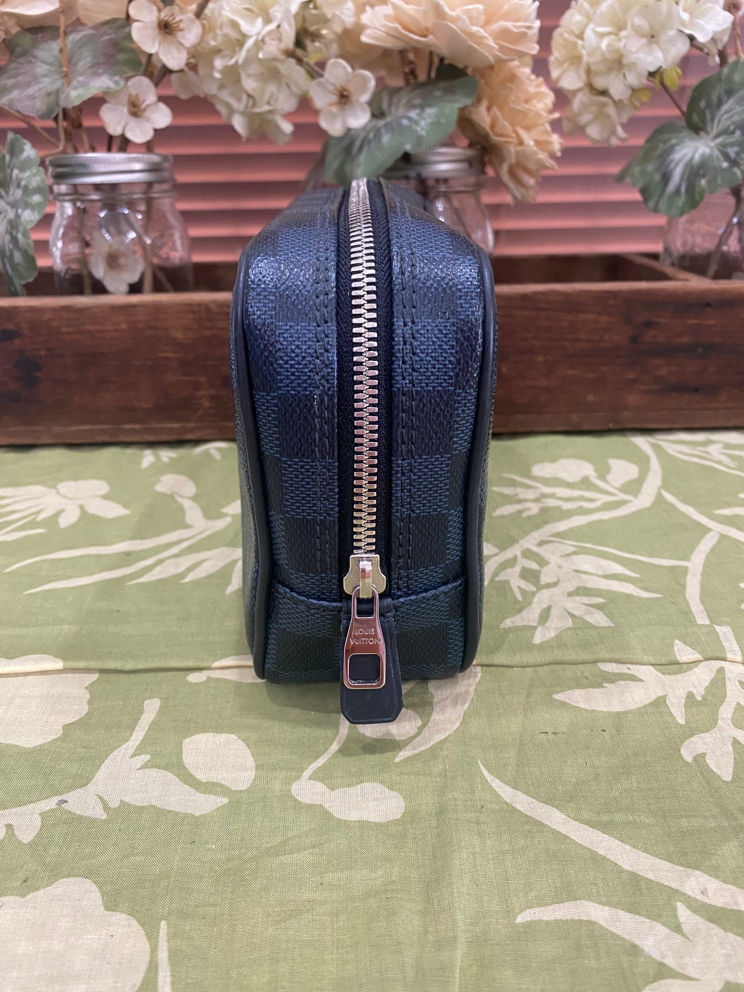 Cobalt Damier Toiletry Pouch PM