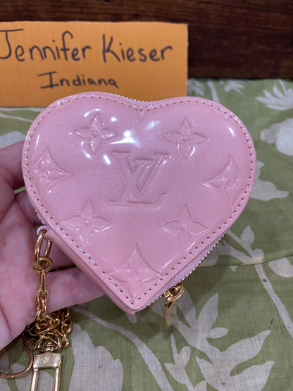 Pink Vernis Heart Coin Purse/Bag Charm