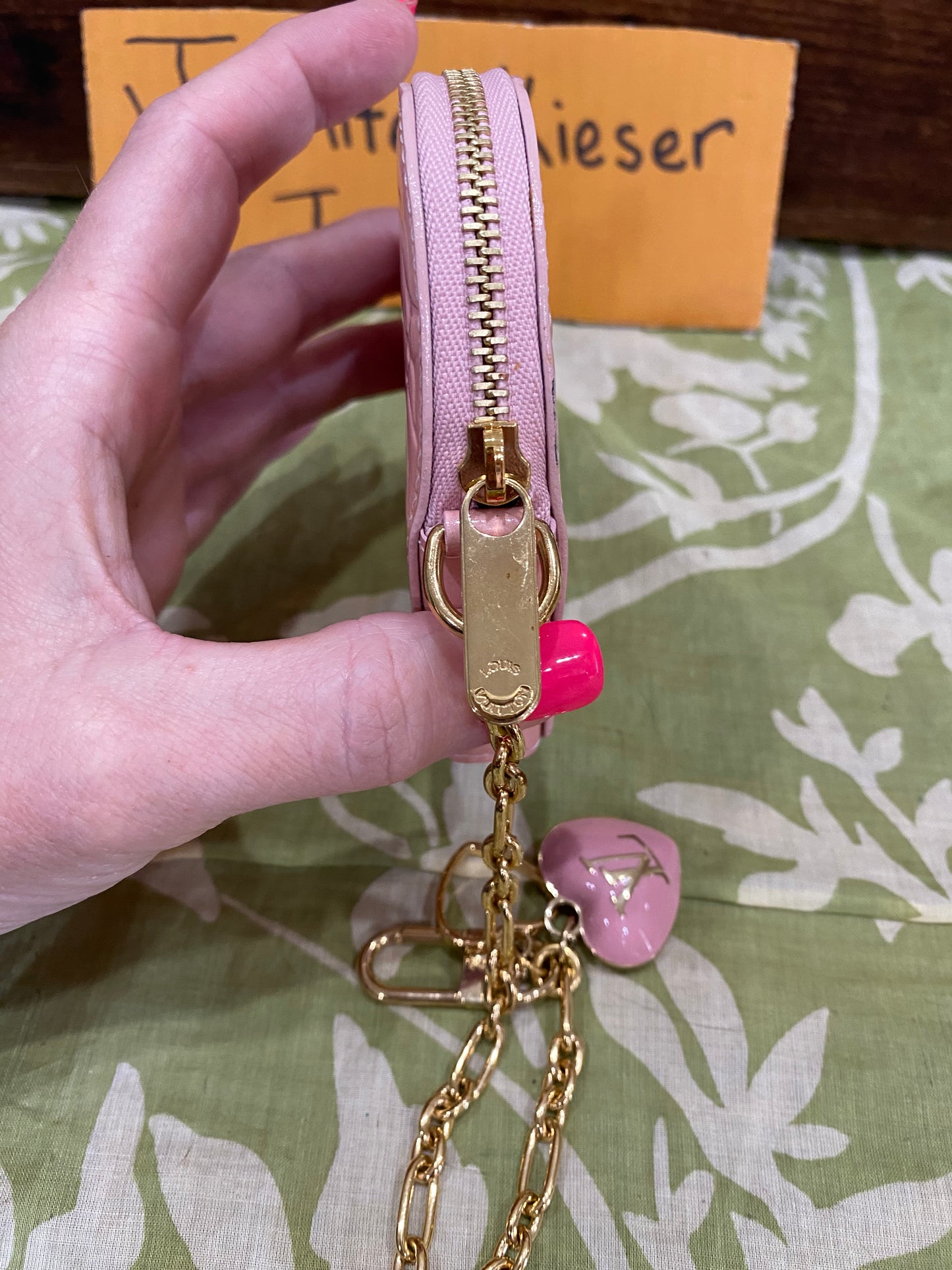 Pink Vernis Heart Coin Purse/Bag Charm