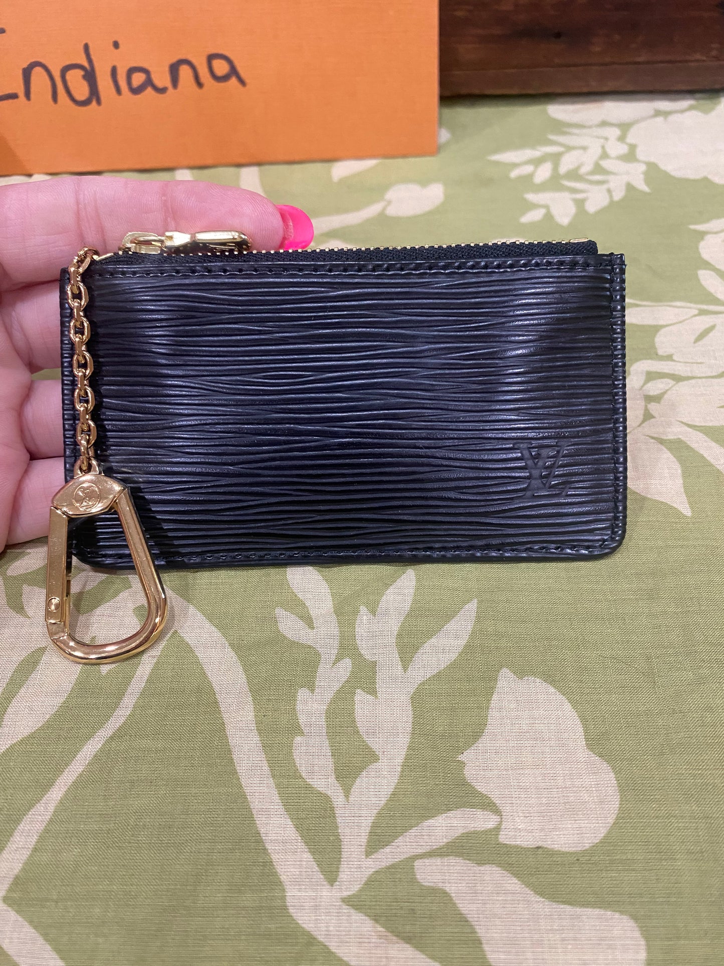 NEW Epi Noir (black) Pochette Cles Key Coin Purse