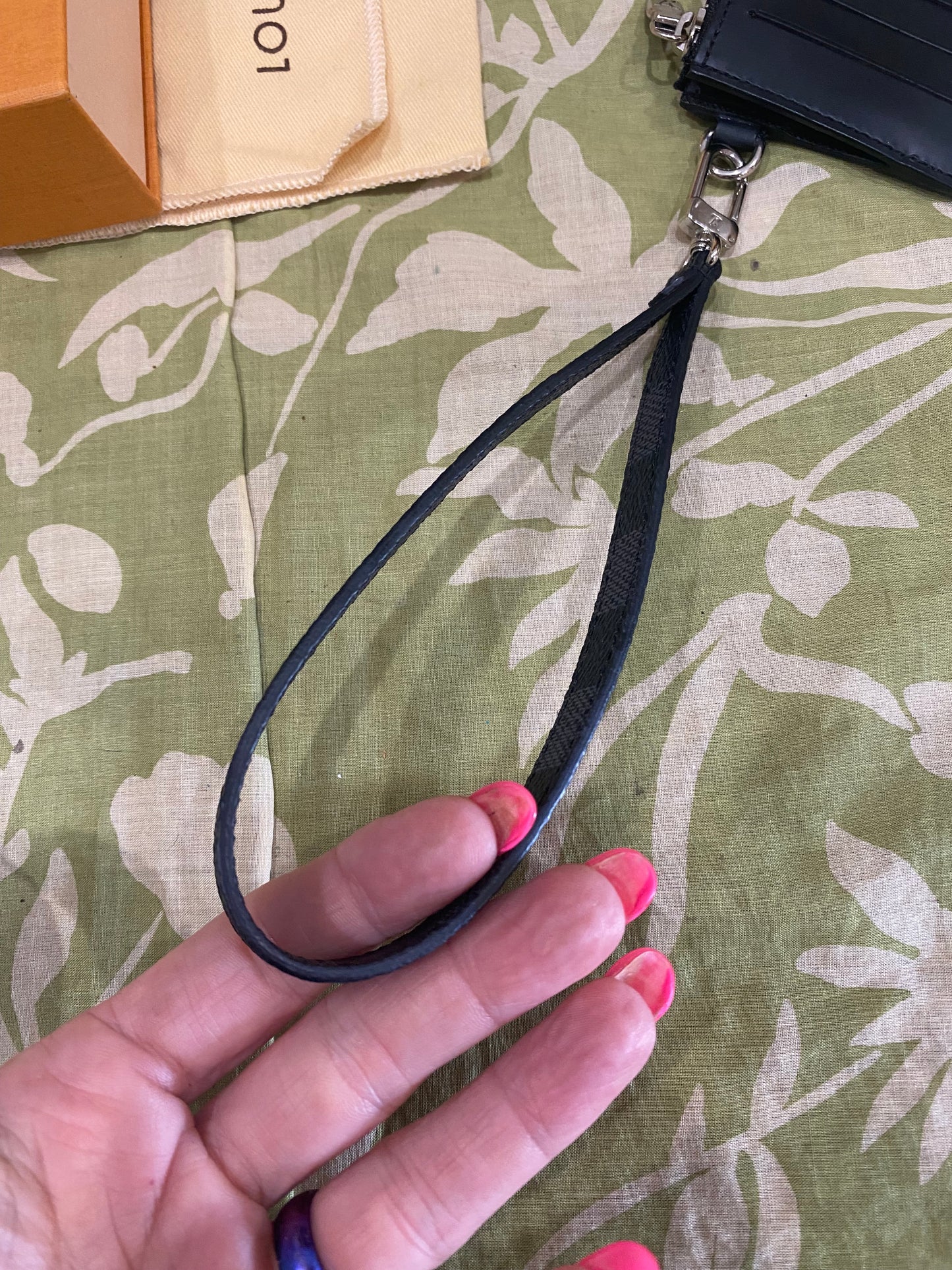 Damier Graphite Card Pouch with Removable Wristlet Strap