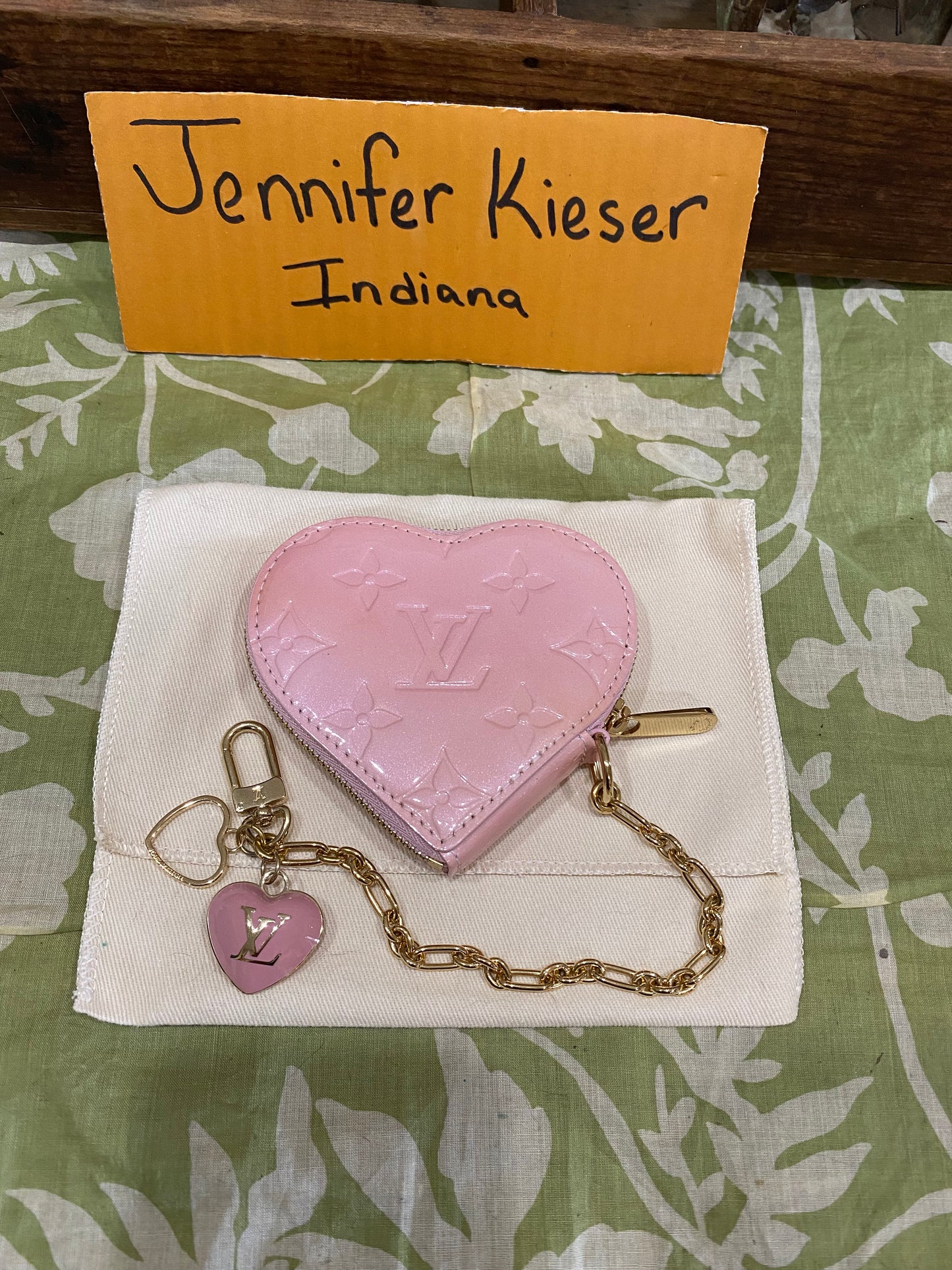 Pink Vernis Heart Coin Purse/Bag Charm