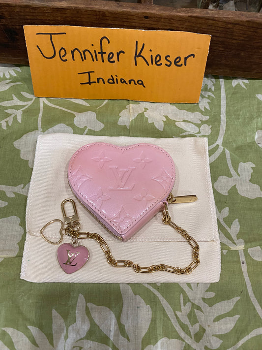 Pink Vernis Heart Coin Purse/Bag Charm