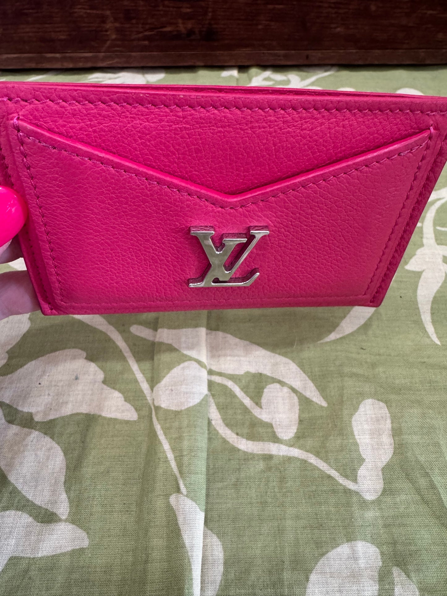 Lockme Credit Card Holder (Calfskin Pink Leather)