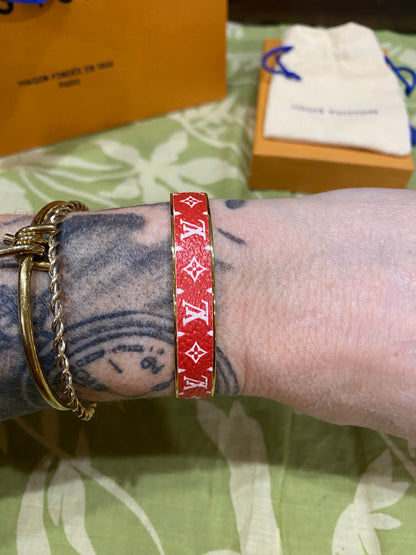 Monogram Jonck Wild Bangle Cuff Bracelet (red)