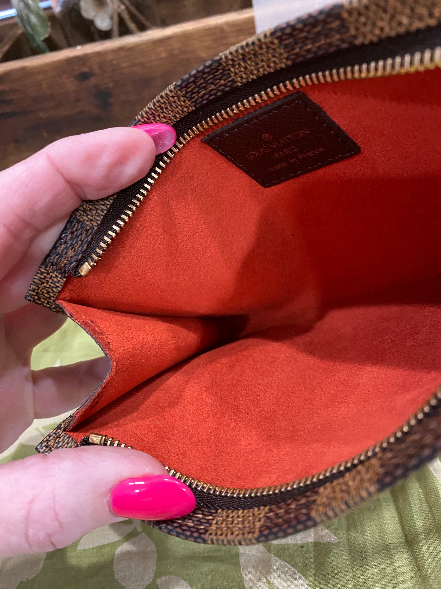 Bucket Pouch PM in DE print-comes with original wristlet strap