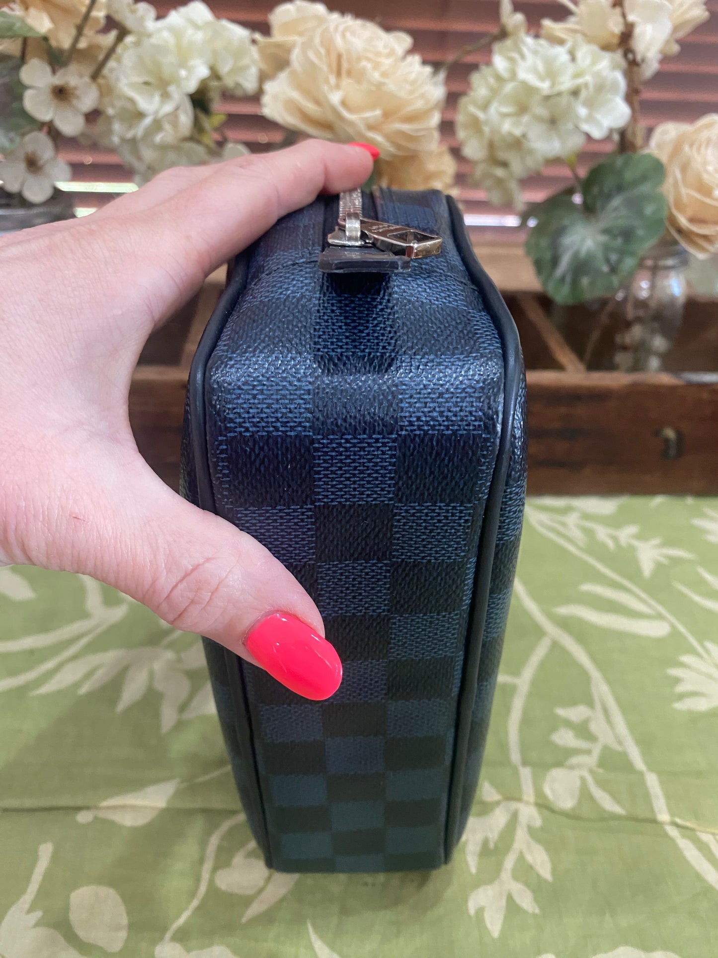 Cobalt Damier Toiletry Pouch PM