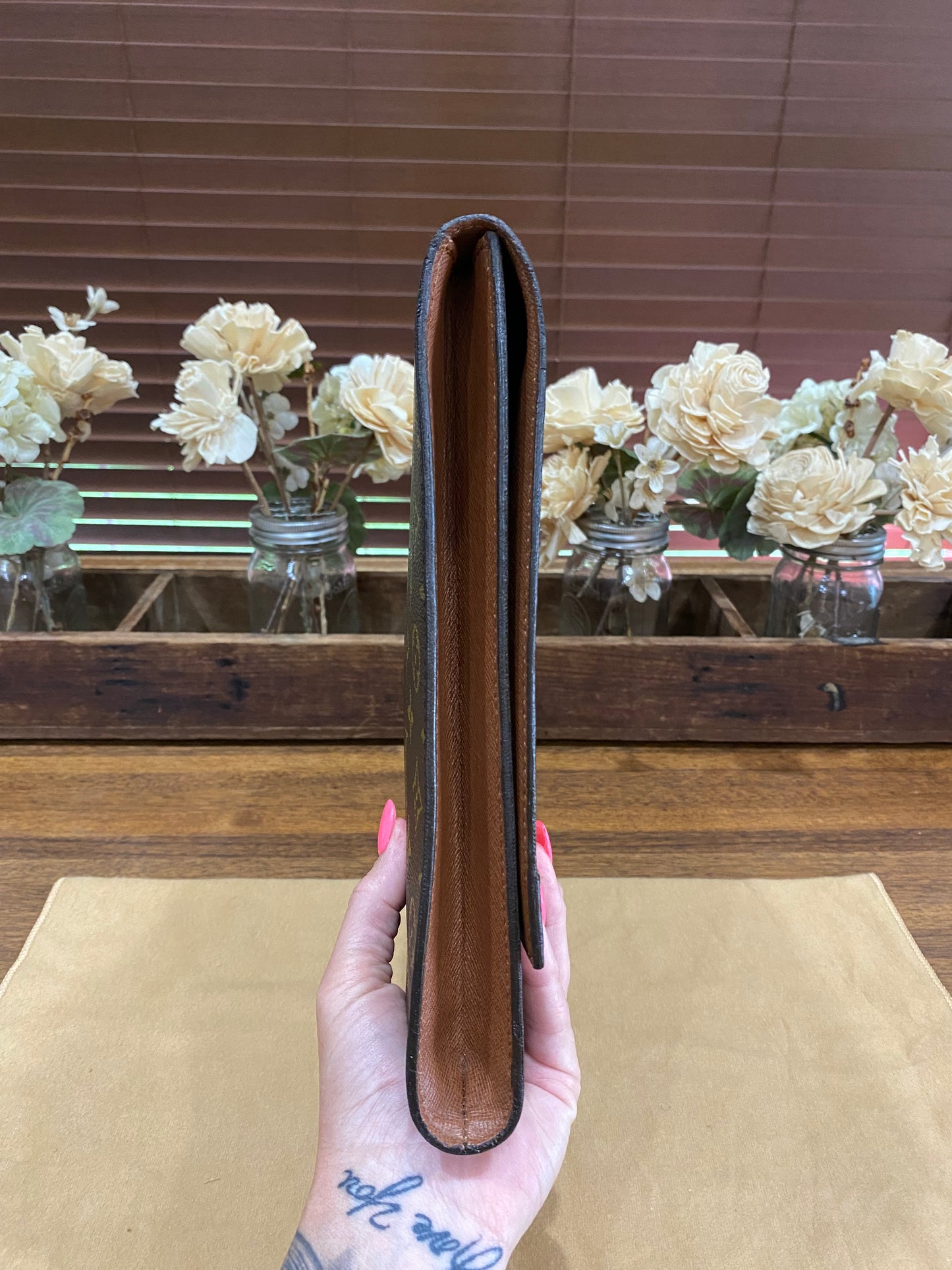 Vintage Porte Document Business Envelope Clutch