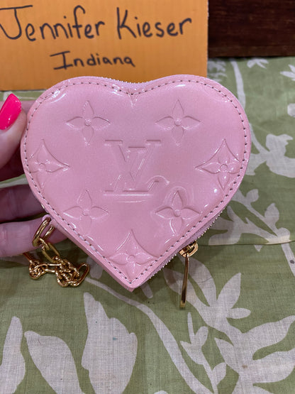 Pink Vernis Heart Coin Purse/Bag Charm