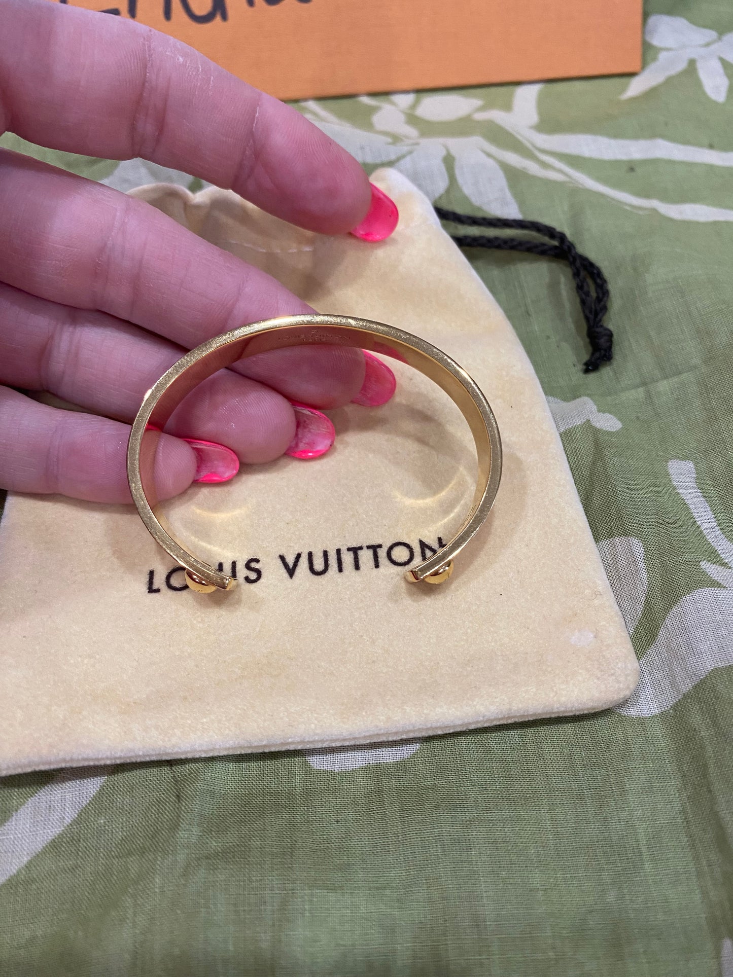 Pink Monogram Jonck Wild Bangle Cuff Bracelet