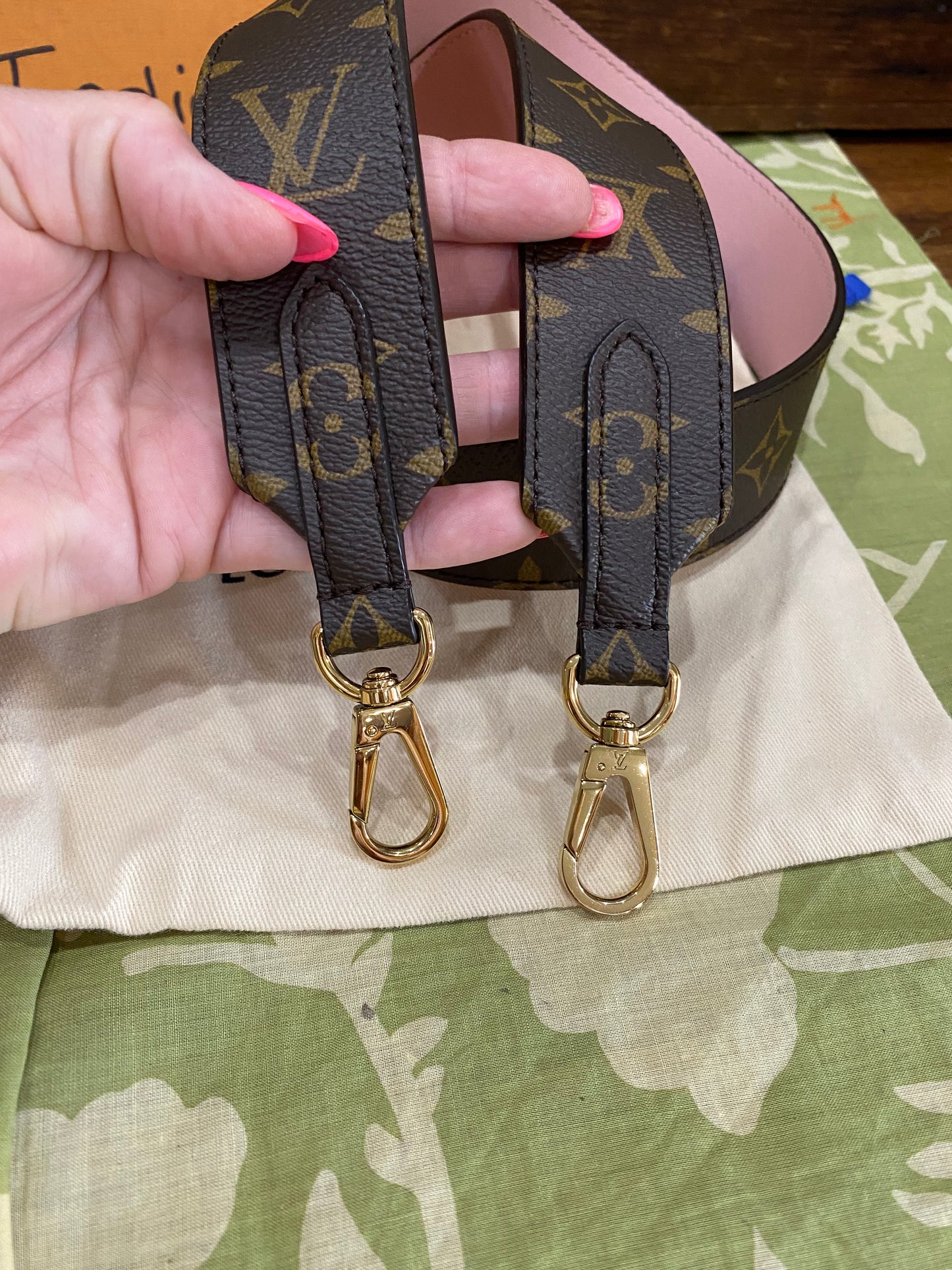Monogram/Rose Ballerine Bandouliere Shoulder Strap