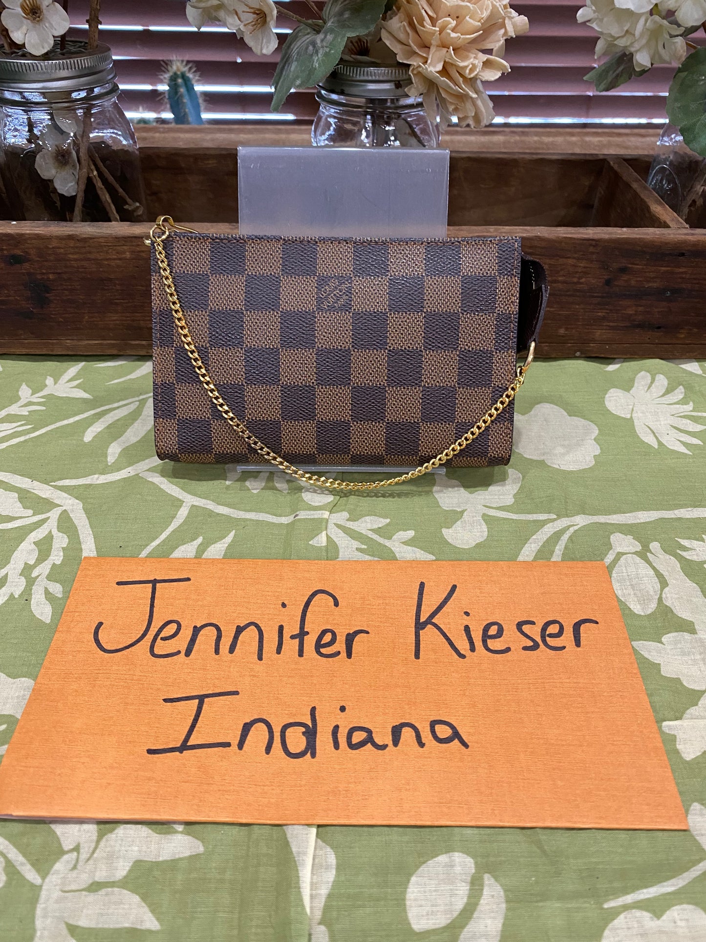 Bucket Pouch PM in DE print-comes with original wristlet strap